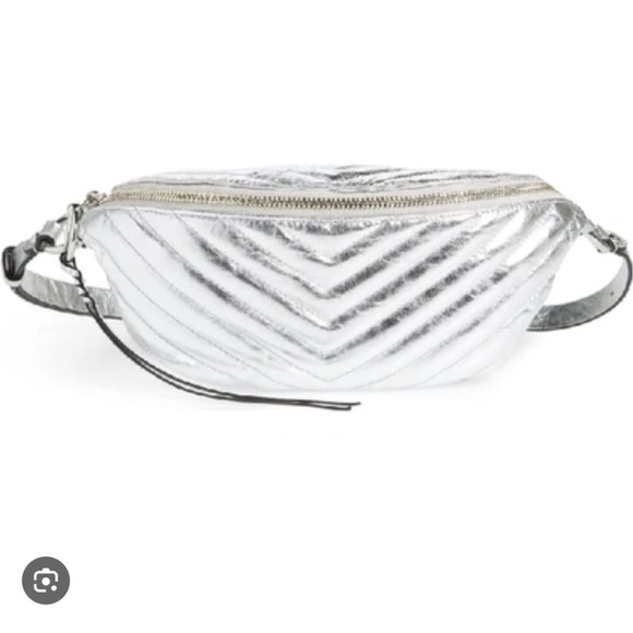 Rebecca Minkoff Edie Silver Metallic Belt Bag - Picture 6 of 9